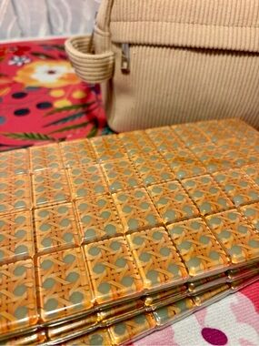 Jade 🐉 Rattan Backed Panda 🐼 Mahjong 🀄️ Tiles, Tile Bag & Dice